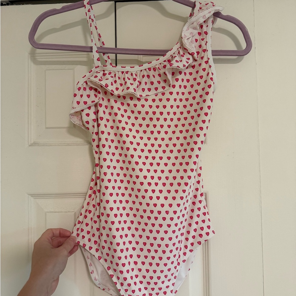 Roller Rabbit Pink Heart Ruffle Swimsuit
